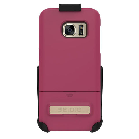 Seidio Samsung Galaxy S7 SURFACE Combo with Kickstand - Dark Pink - Chocolate Brown