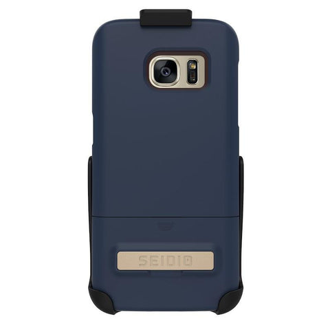 Seidio Samsung Galaxy S7 SURFACE Combo with Kickstand - Midnight Blue - Chocolate Brown