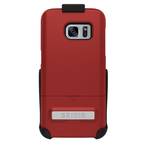 Seidio Samsung Galaxy S7 SURFACE Combo with Kickstand - Dark Red - Black