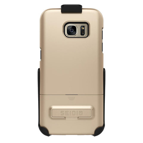 Seidio Samsung Galaxy S7 Edge SURFACE Combo with Kickstand - Gold - Black